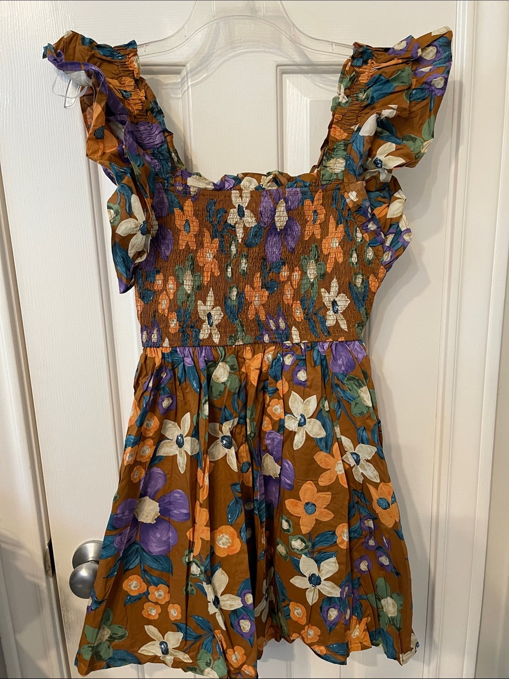 Entro Cinnamon Floral Ruffle
Sleeve Dress | Smock Waist Cotton
Ruffle Dress
